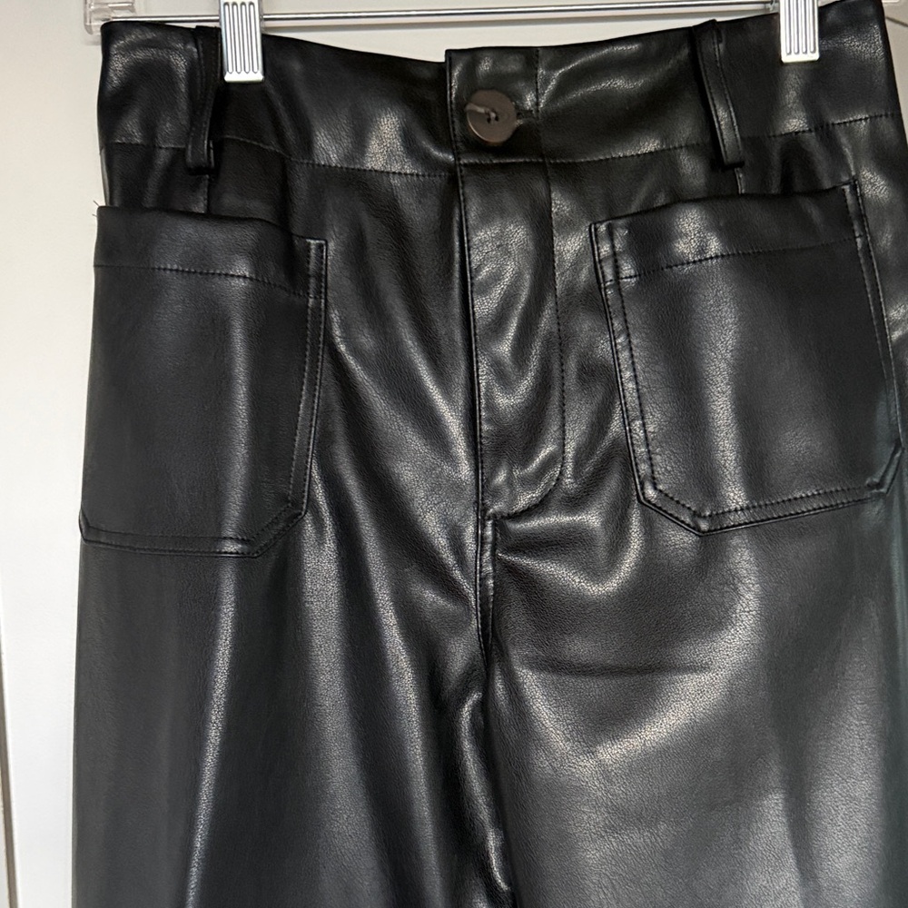Black Faux Leather Pants